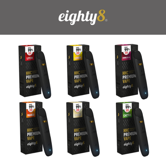 Eighty8 HHC Vapes, 99% HHC, All in One Set, 6 íz x 0,5 ml